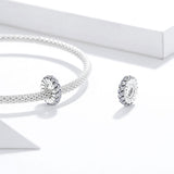 925 Sterling Silver Sparkling Winter Zircon Beads For Diy Bracelets & Necklaces