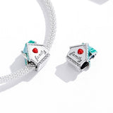 925 Sterling Silver Small House Beads For Diy Bracelets & Necklaces