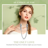 925 Sterling Silver Stackable Heart Pendant Safety Chain In