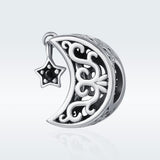 925 Sterling Silver Diy Star & Moon Bead