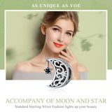 925 Sterling Silver Diy Star & Moon Bead