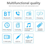 12V Car Radio Receiver Mp3 Player - Bluetooth Fm Usb Sd Card - Hands-Free Calling