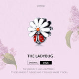 925 Sterling Silver Ladybug Beads For Diy Bracelets & Necklaces