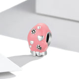 925 Sterling Silver Diy Pink Beaded Bracelet / Necklace Set