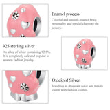 925 Sterling Silver Diy Pink Beaded Bracelet / Necklace Set