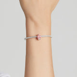 925 Sterling Silver Diy Pink Beaded Bracelet / Necklace Set