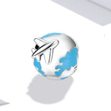 925 Sterling Silver World Travel Beads For Bracelet / Necklace