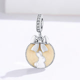 925 Sterling Silver Bunny Pendant For Bracelet Or Necklace