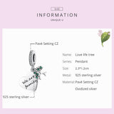 925 Sterling Silver Heart Tree Pendant For Bracelet Or Necklace