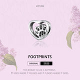 925 Sterling Silver Pet Paw Print Beaded Bracelet Bead