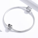 925 Sterling Silver Pet Paw Print Beaded Bracelet Bead