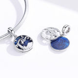 925 Sterling Silver Starry Sky Pendant For Diy Bracelets & Necklaces