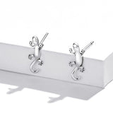 925 Sterling Silver Gecko Ear Studs Earrings For Women