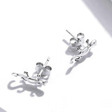 925 Sterling Silver Gecko Ear Studs Earrings For Women