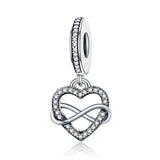 925 Sterling Silver Heart Diamond Pendant For Bracelet Or Necklace