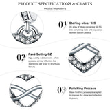 925 Sterling Silver Heart Diamond Pendant For Bracelet Or Necklace