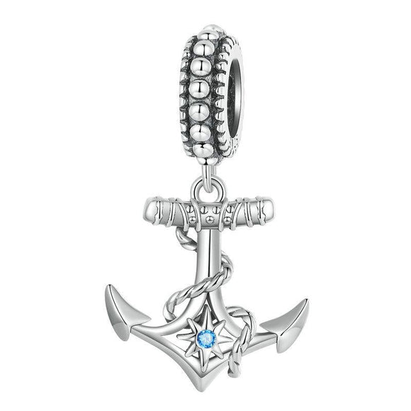 925 Sterling Silver Anchor Pendant Bracelet Beads