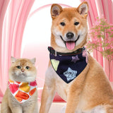 Cute Pet Triangle Towel Bib Cartoon Cats And Dogs Drool Towel Scarf - 06