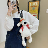 Adorable Cartoon Plush Shoulder Bag Duck White Green - Duck White Green