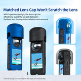 Amagisn Silicone Protective Cover for Insta360 X3 Body - Lens Case (Blue)