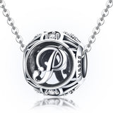 925 Sterling Silver 26 English Letter Beads For Diy Bracelets & Necklaces Style - P
