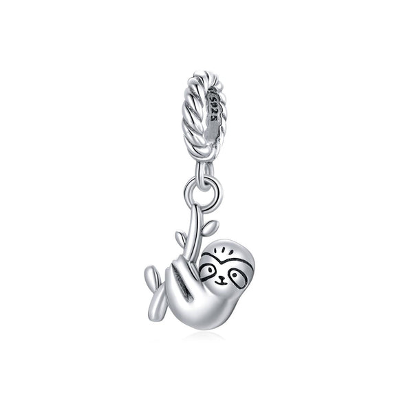 925 Sterling Silver Sloth Pendant For Diy Bracelets & Necklaces