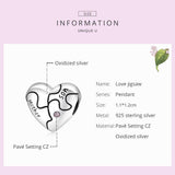 925 Sterling Silver Diy Heart Puzzle Beads For Bracelet / Necklace