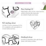 925 Sterling Silver Diy Heart Puzzle Beads For Bracelet / Necklace
