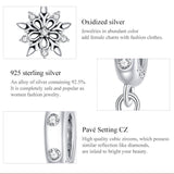 925 Sterling Silver Sparkling Snowflake Pendant For Diy Bracelets & Necklaces