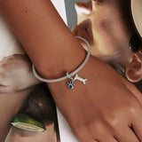 925 Sterling Silver Dog Paw Bone Pendant For Bracelet Or Necklace