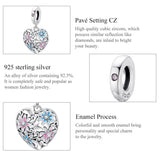 925 Sterling Silver Secret Garden Heart Pendant For Diy Bracelets & Necklaces