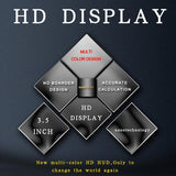 3.5 Inch Gps Car Hud Speed Alarm Compass Km / Miles Black