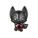 925 Sterling Silver Small Fox Bracelet With Black Gold Plating And Beads