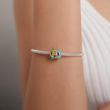 925 Sterling Silver Mini Color Tv Beads For Diy Bracelets & Necklaces