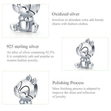 925 Sterling Silver Squirrel Charm For Diy Bracelets & Necklaces