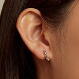 925 Sterling Silver Snake Ear Buckle Earrings For Women
