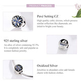 925 Sterling Silver Blue Zircon Sailing Charm For Diy Bracelets