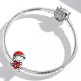 925 Sterling Silver Christmas Bear Charm For Diy Bracelets & Necklaces
