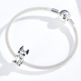 925 Sterling Silver French Bulldog Beaded Diy Bracelet