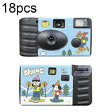 18pcs Sking Retro Film Camera Waterproof Cartoon Decorative Stickers Without Camera