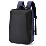 Hard Shell Backpack Alloy Frame Anti-theft Computer Bag for Men Blue