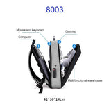 Hard Shell Backpack Alloy Frame Anti-theft Computer Bag for Men Blue