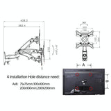 Adjustable Rotating Wall Mount Bracket for Displays