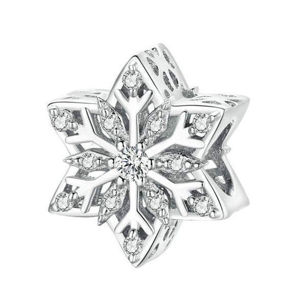 925 Sterling Silver Winter Snowflake Diy Bracelet Bead
