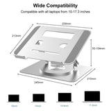 Adjustable Laptop Stand - Portable Aluminum 360 Degree Rotation