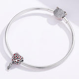 925 Sterling Silver Red Heart Beads For Diy Bracelets & Necklaces