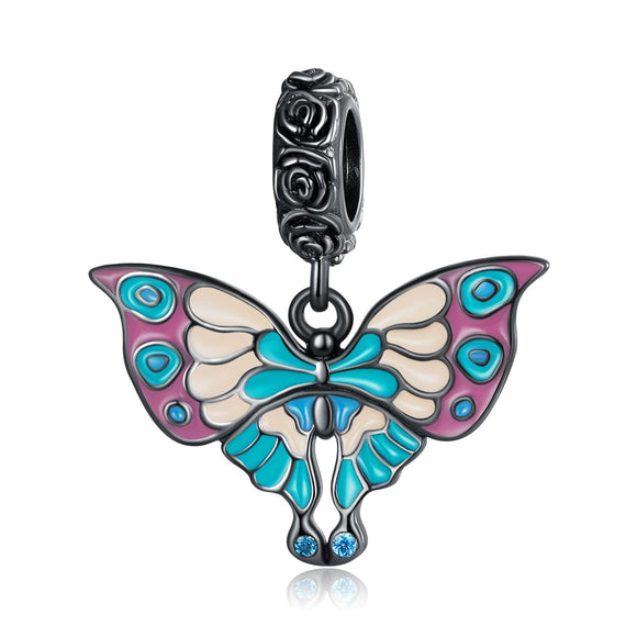 925 Sterling Silver Artistic Butterfly Pendant For Diy Bracelets & Necklaces