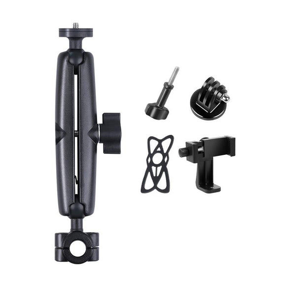 25mm Ballhead Car Seat Mount for Action Cameras with Phone Clamp and Anti-lost Case