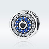 925 Sterling Silver Blue Eye Inlaid Bead Bracelet