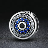 925 Sterling Silver Blue Eye Inlaid Bead Bracelet